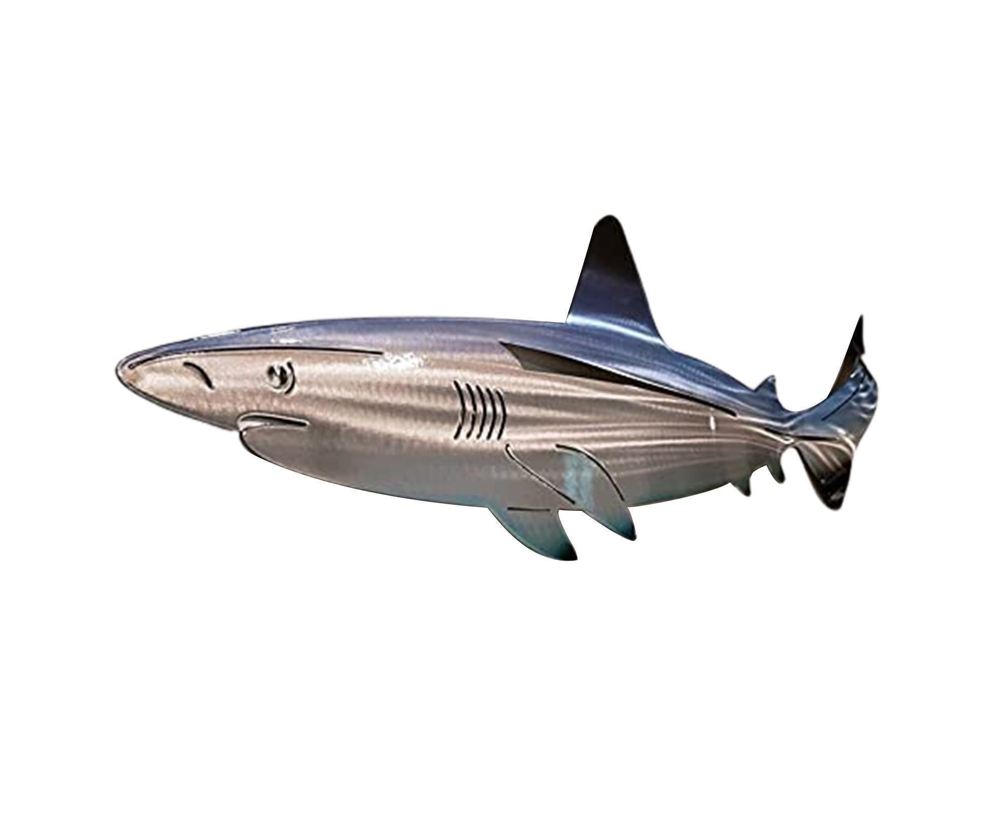 Stainless Steel Fish Wall Decor-Light Blue S Stainless Steel Fish Wall Decor-Light Blue S