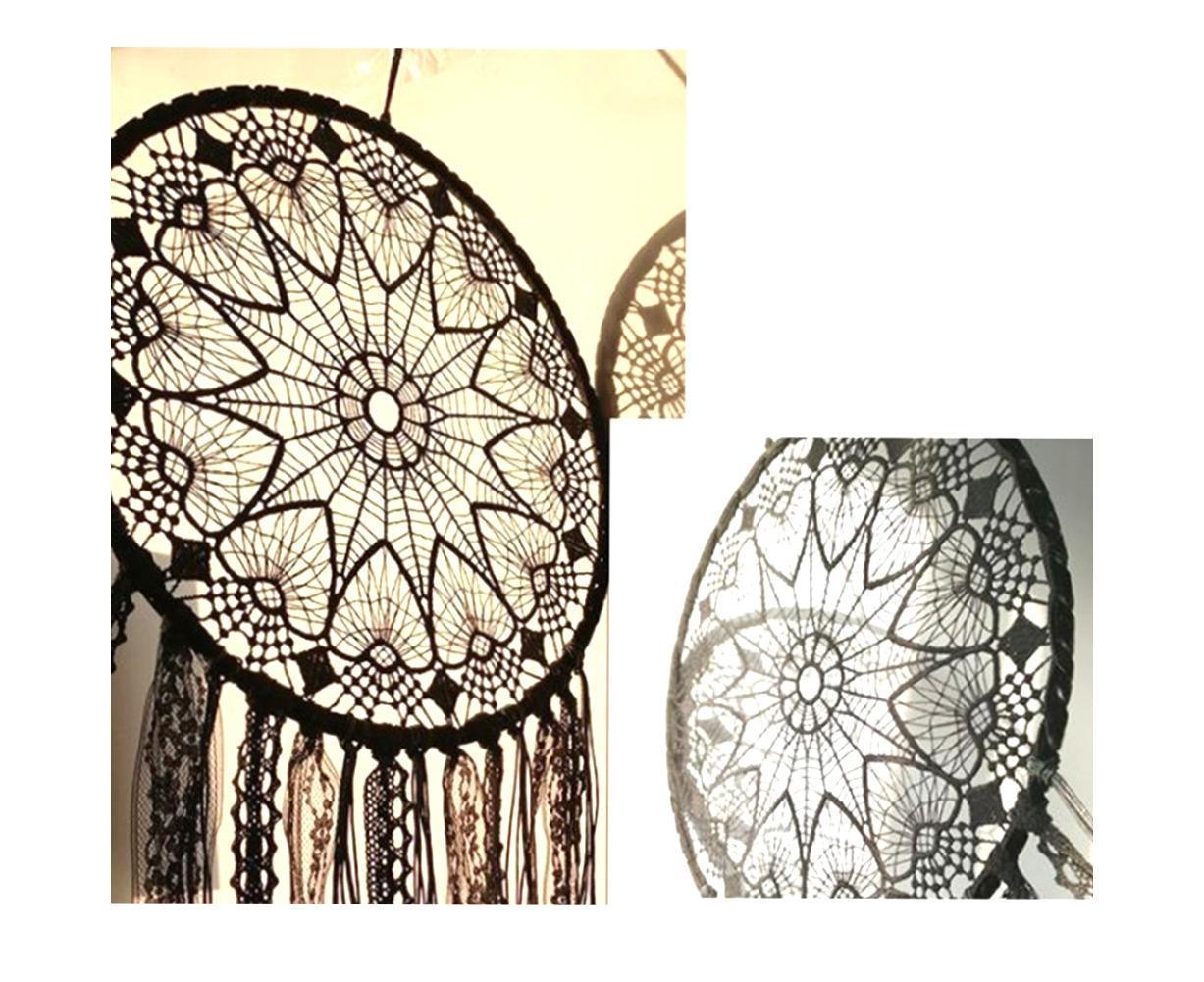 Hollow Round Moon Shape Tassel Dream Catcher Hanging Pendant Home Bedroom Decor- B