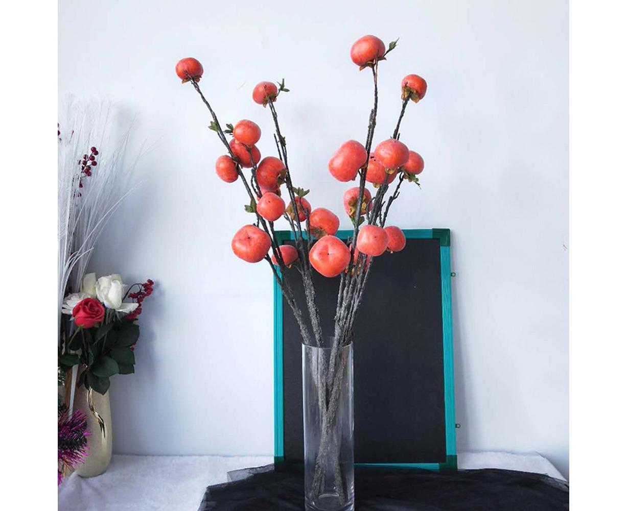 Artificial Flower 7/6 Heads Persimmon Branch Home Wedding Party Festival Decor
