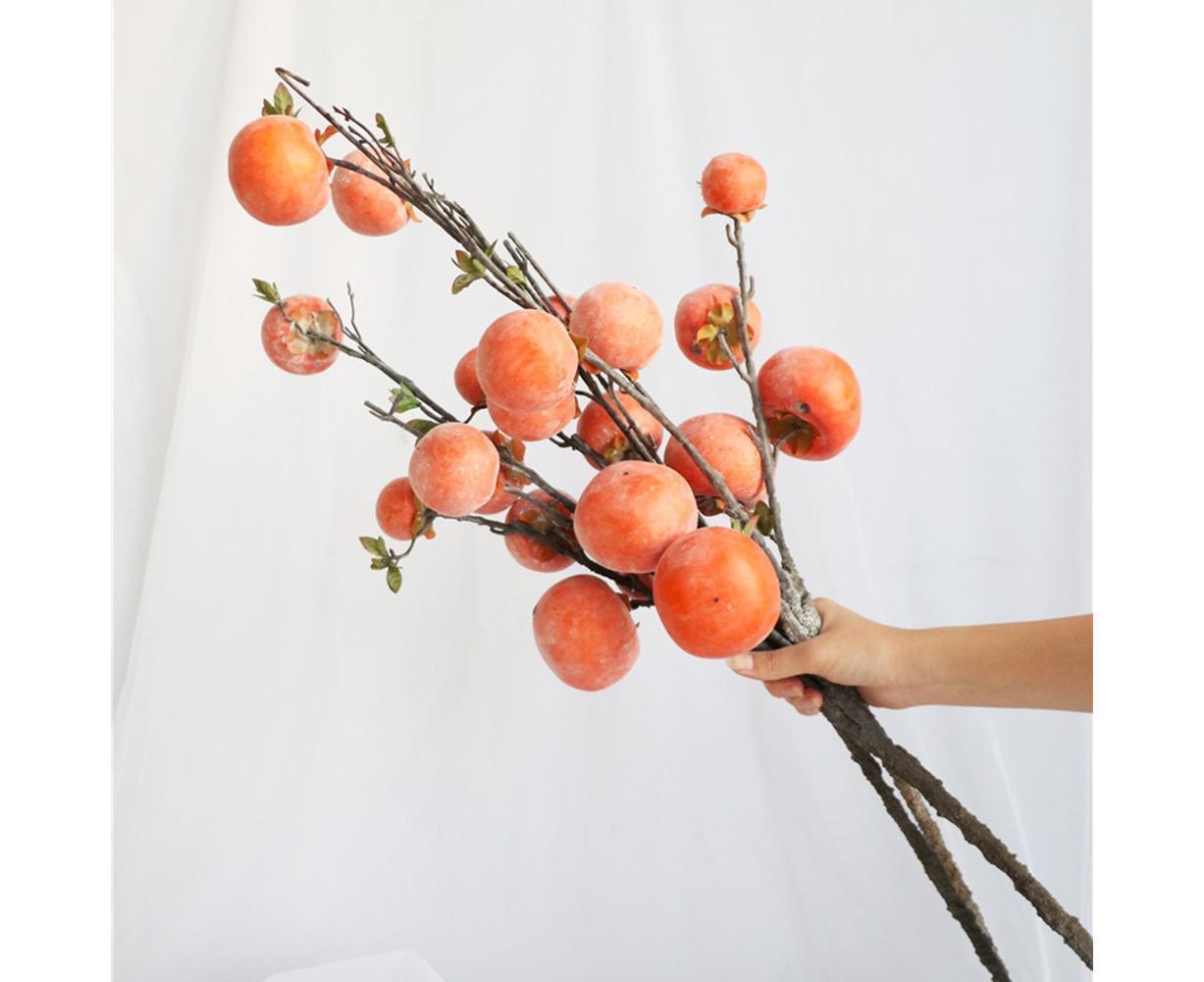 Artificial Flower 7/6 Heads Persimmon Branch Home Wedding Party Festival Decor