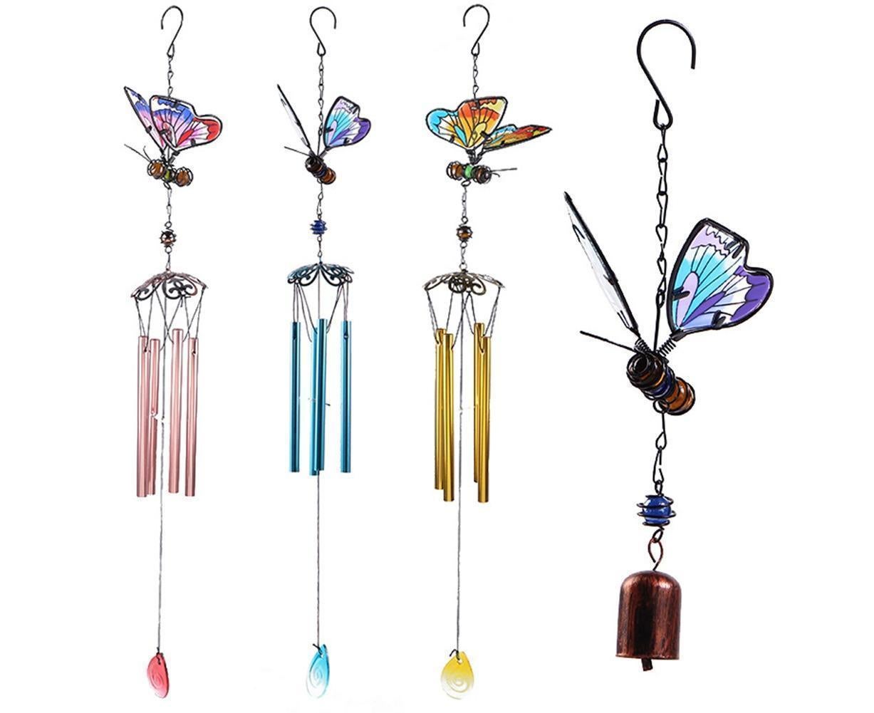 Colorful Butterfly Pendant Wind Chimes Indoor Outdoor Porch Balcony Garden Decor-Blue