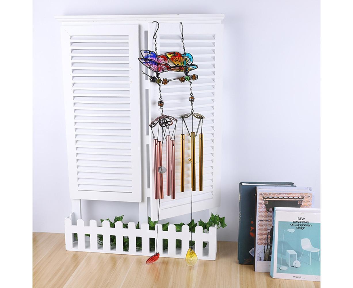 Colorful Butterfly Pendant Wind Chimes Indoor Outdoor Porch Balcony Garden Decor-Blue
