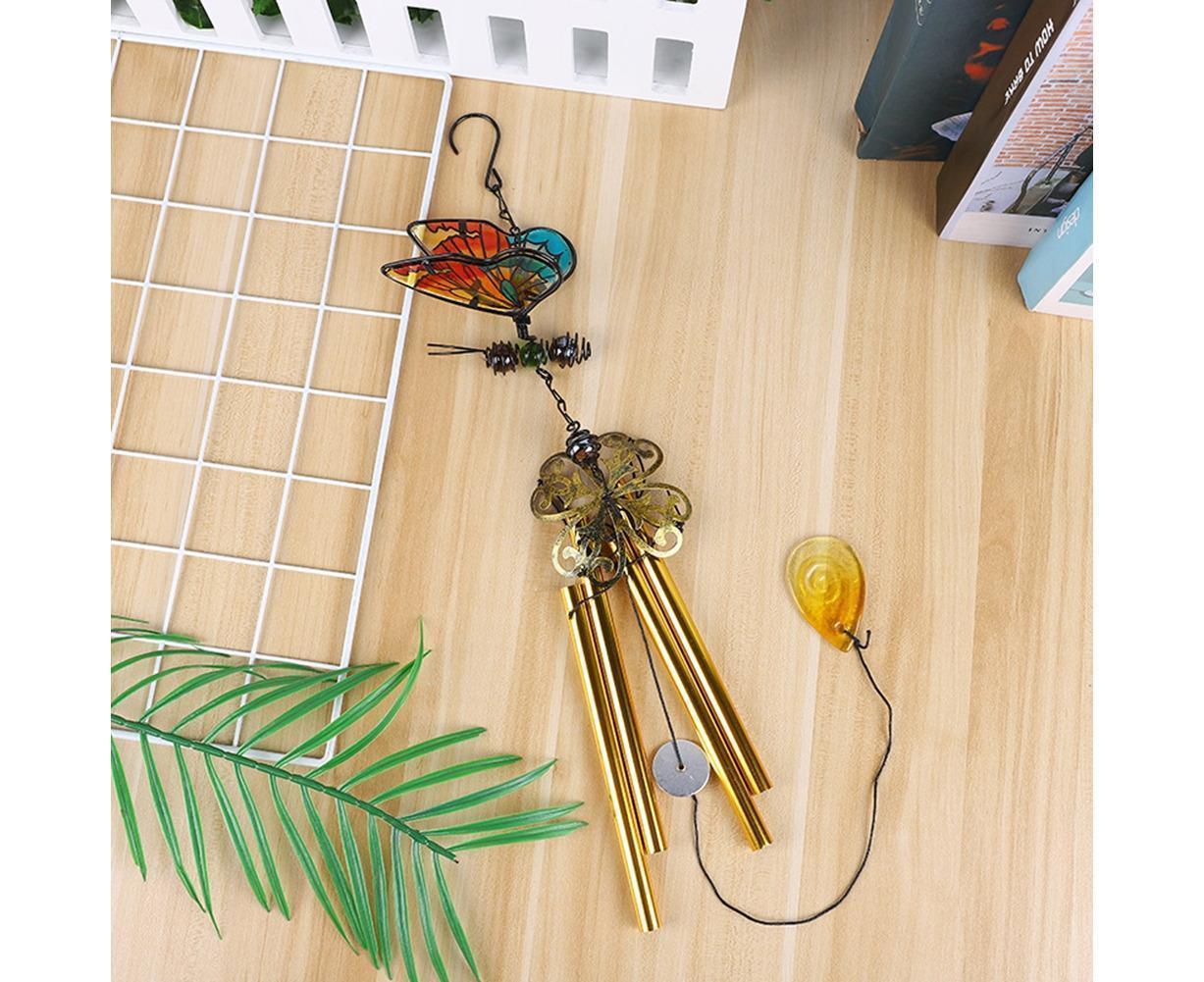 Colorful Butterfly Pendant Wind Chimes Indoor Outdoor Porch Balcony Garden Decor-Blue