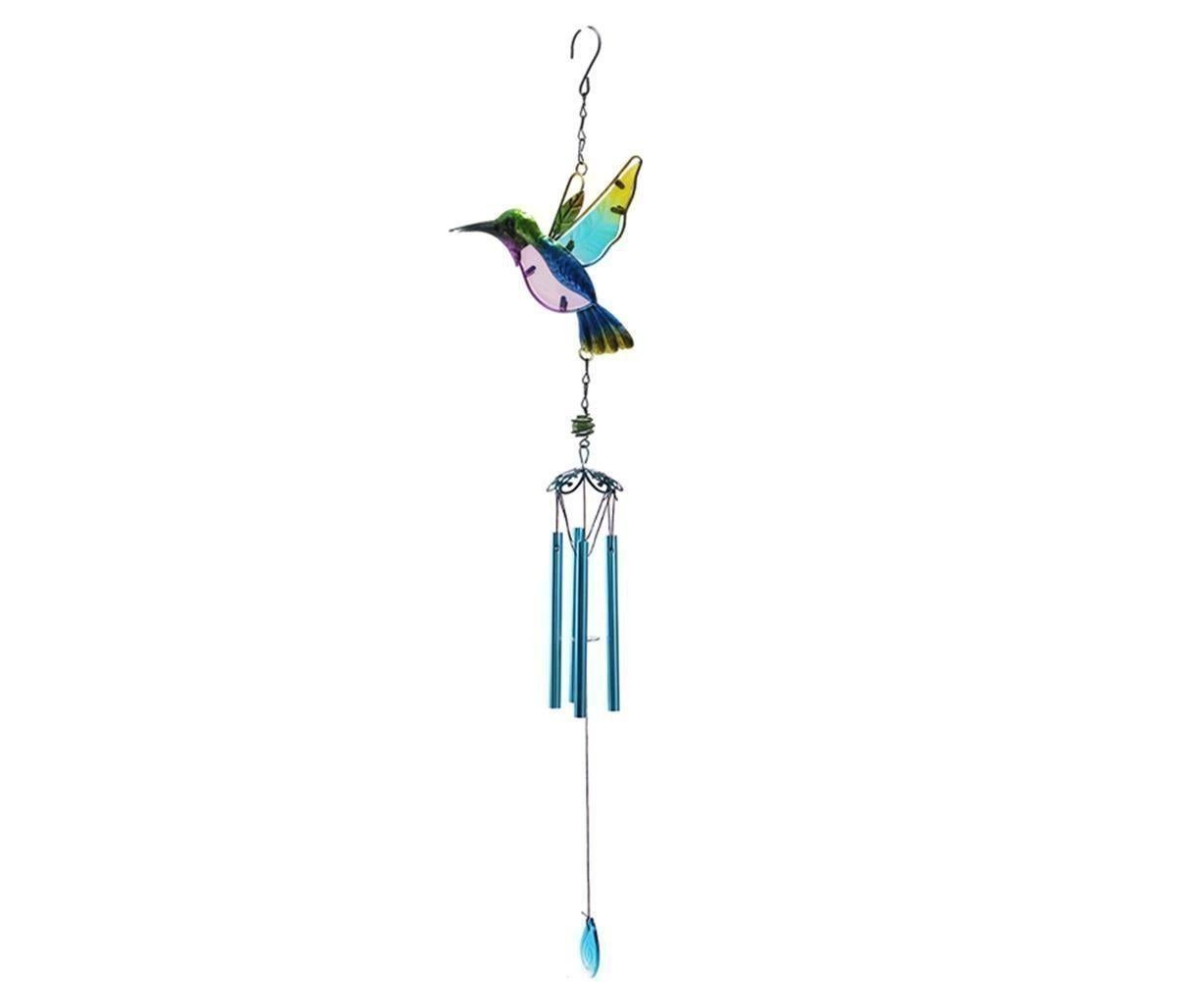 Cute Hummingbird Metal Tubes Wind Chime Bell Home Yard Wall Hanging Ornament-Blue Wind Chime Tube Cute Hummingbird Metal Tubes Wind Chime Bell Home Yard Wall Hanging Ornament-Blue Wind Chime Tube