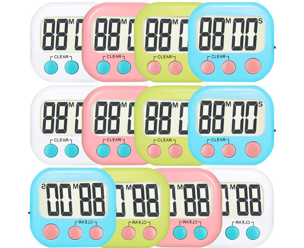 12 Pack Digital Kitchen Timer Strong grip Electronic Countdown Timer Small Loud Alarm 12 Pack Digital Kitchen Timer Strong grip Electronic Countdown Timer Small Loud Alarm