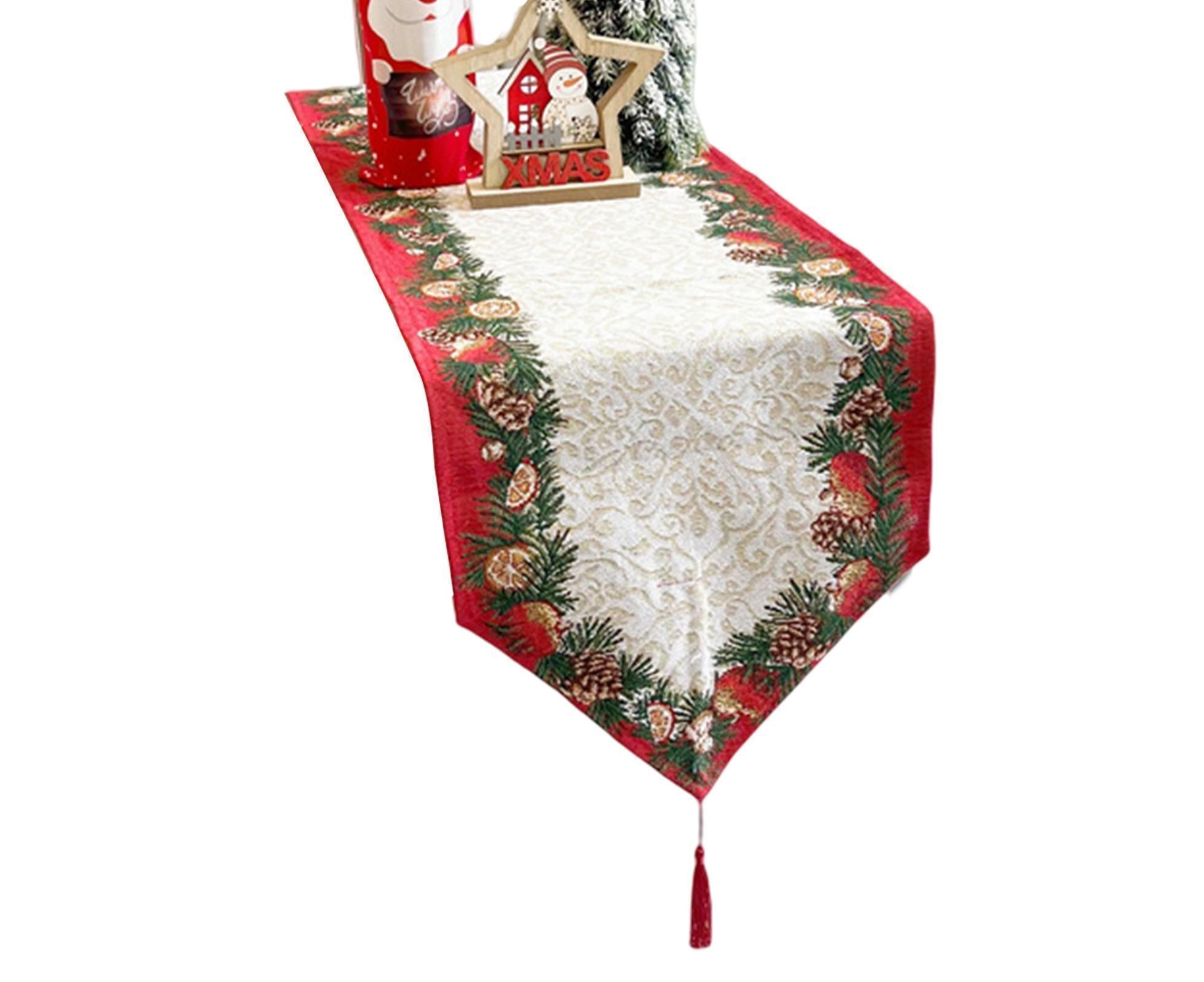 Xmas Table Runner Anti-shrink Tear Resistant Polyester Cotton-A Xmas Table Runner Anti-shrink Tear Resistant Polyester Cotton-A