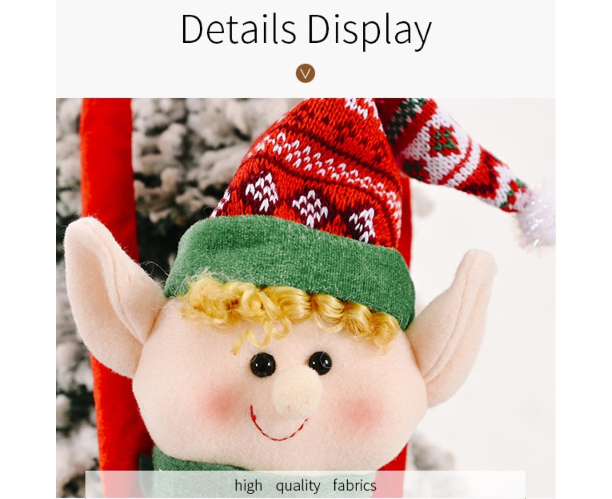 Cartoon Curtain Buckle Door Handle Pendant Holiday Decor Christmas Ornament Gift-Red