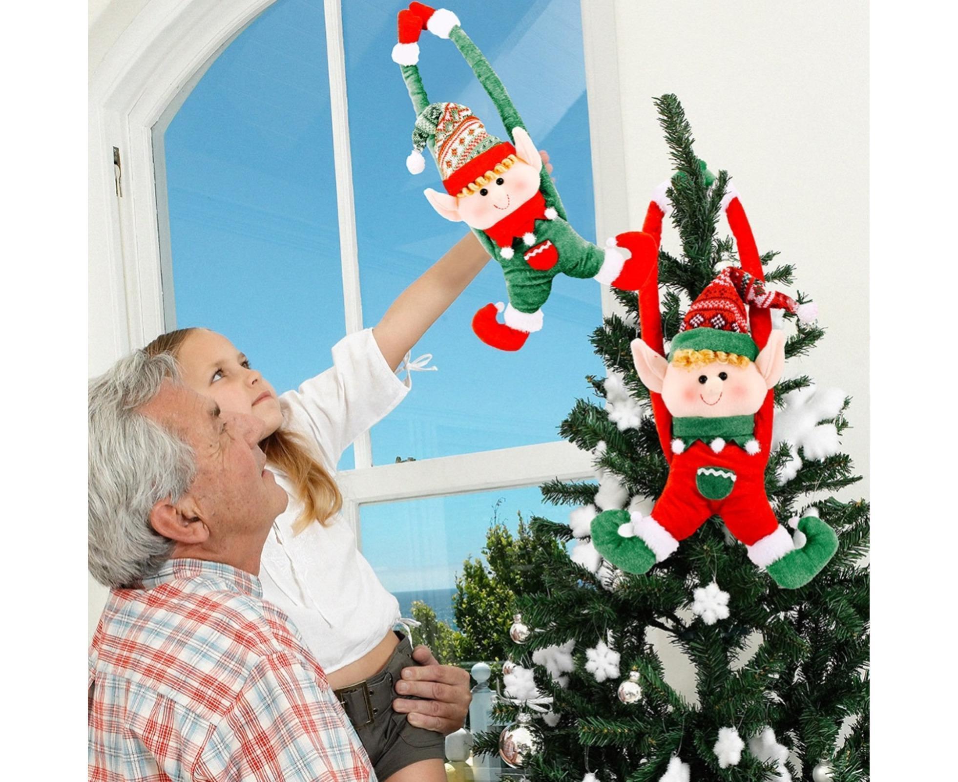 Cartoon Curtain Buckle Door Handle Pendant Holiday Decor Christmas Ornament Gift-Green