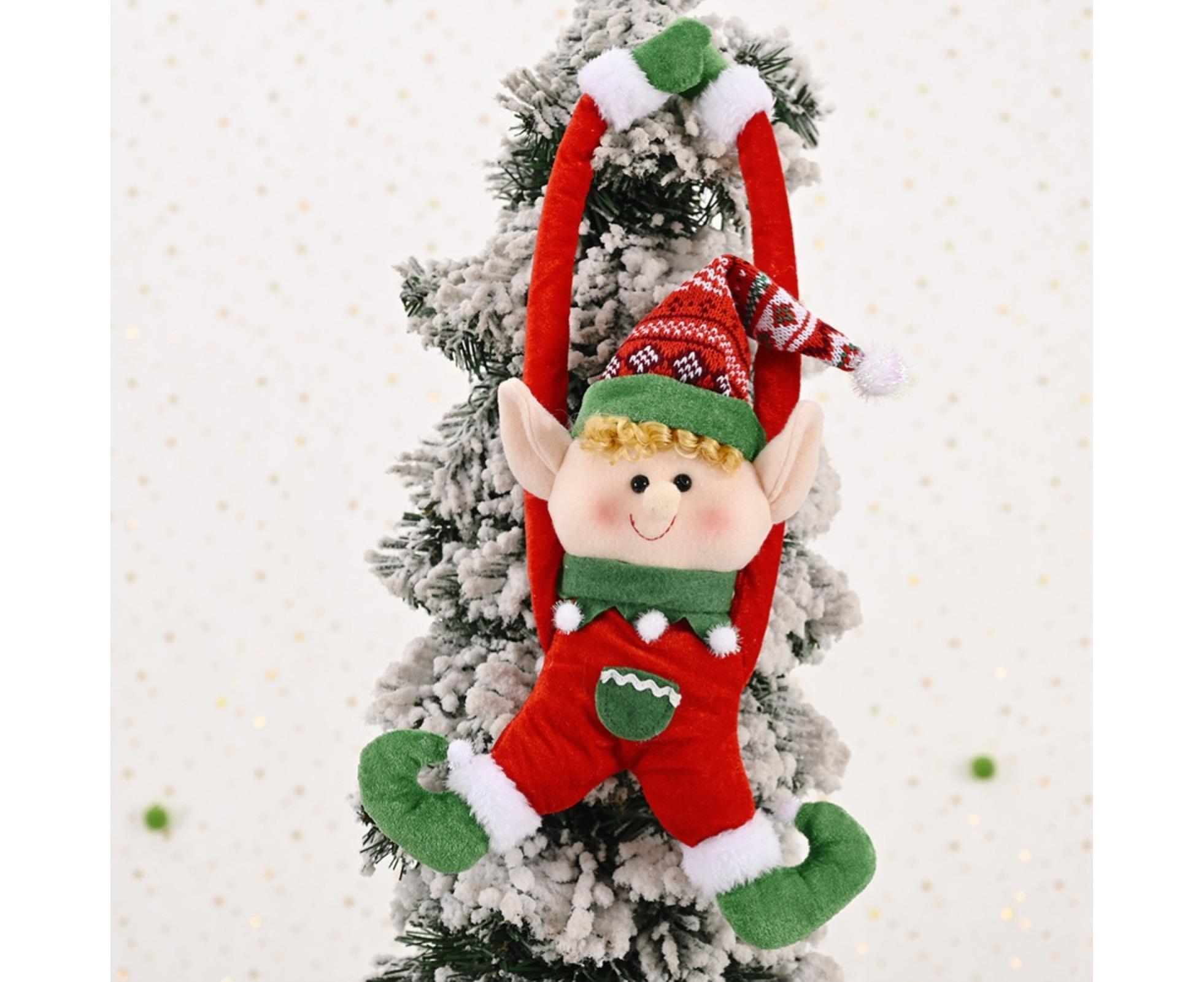 Cartoon Curtain Buckle Door Handle Pendant Holiday Decor Christmas Ornament Gift-Green