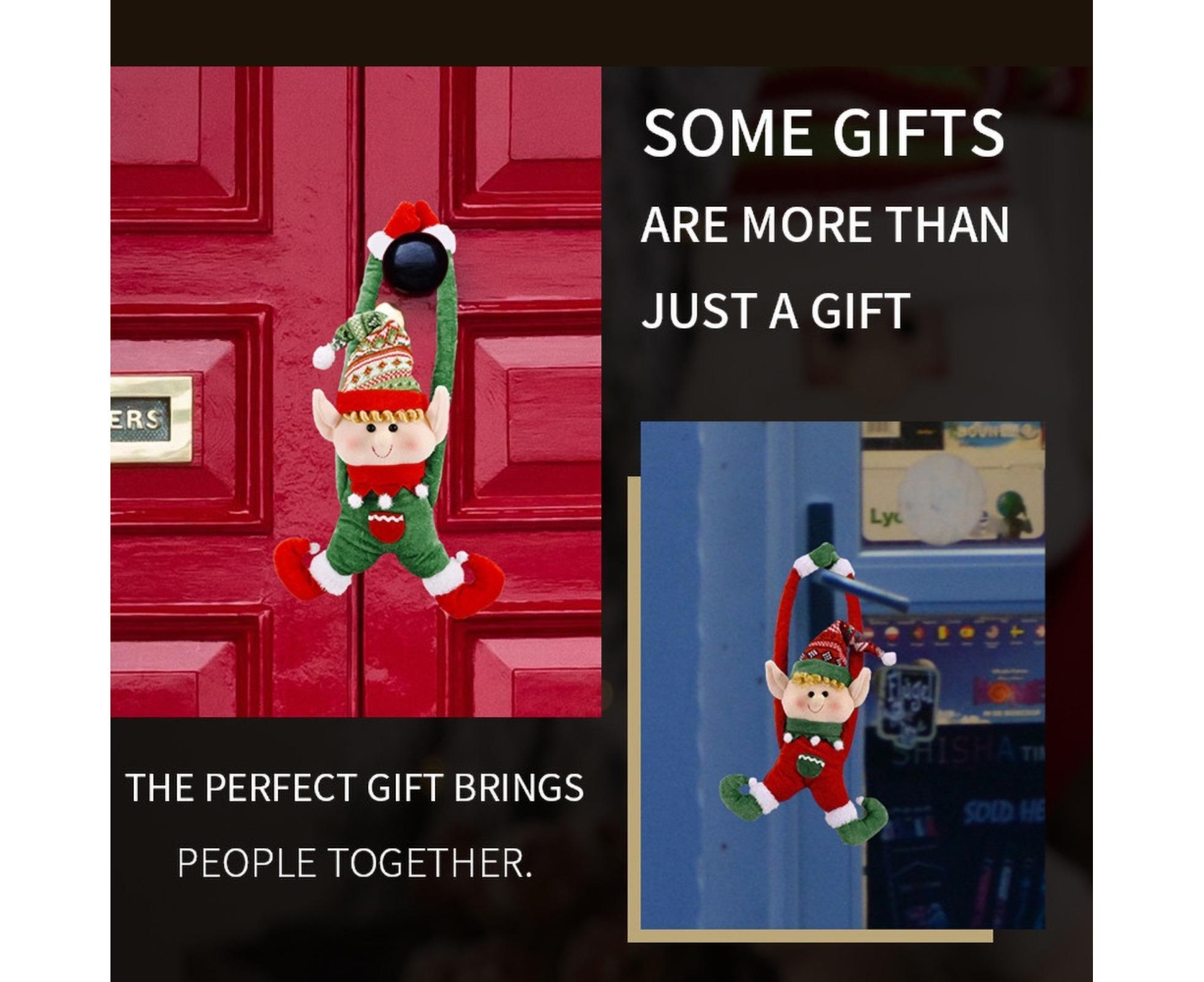 Cartoon Curtain Buckle Door Handle Pendant Holiday Decor Christmas Ornament Gift-Green