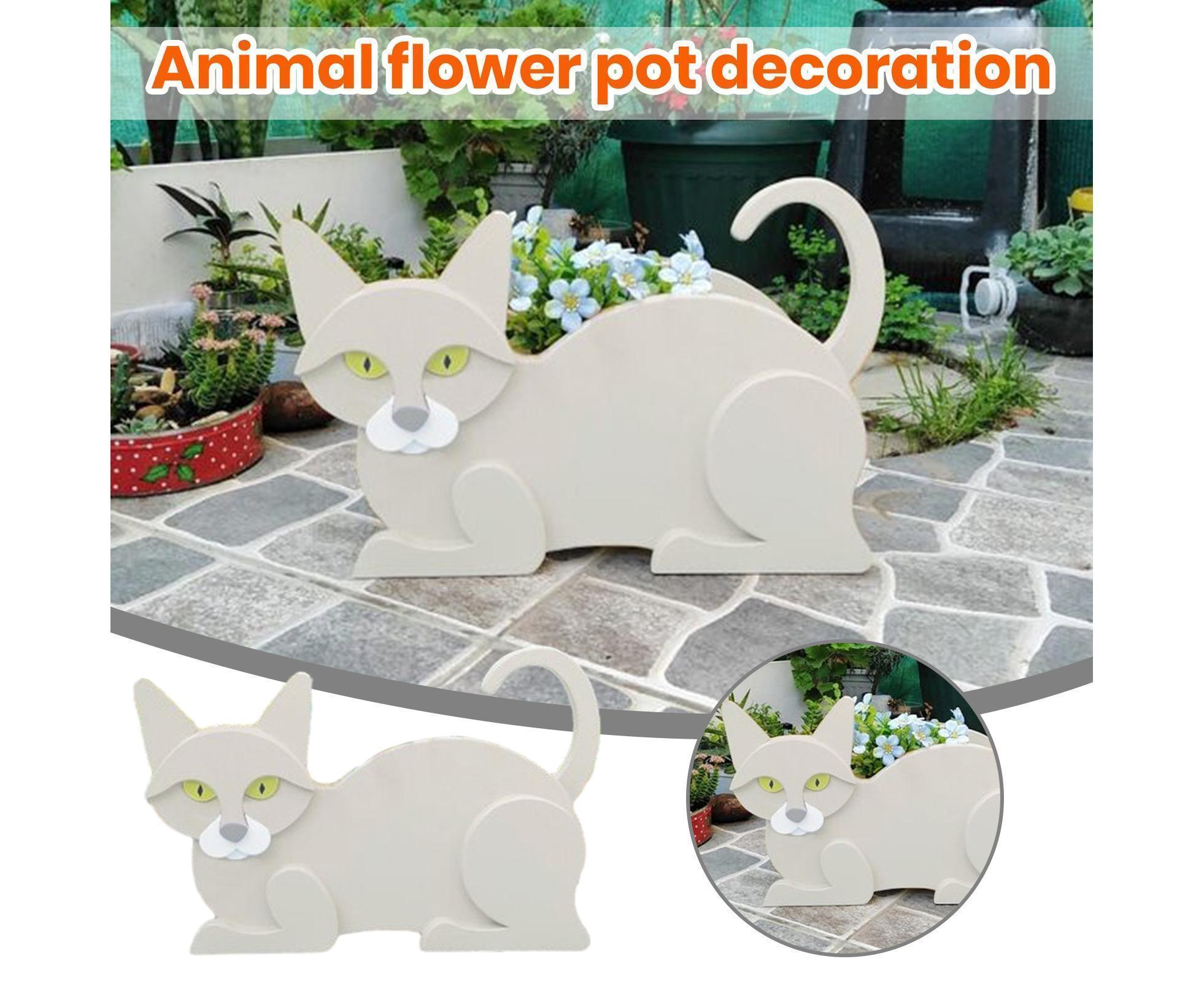 Flower Pot Cat Shape Garden Decoration - H