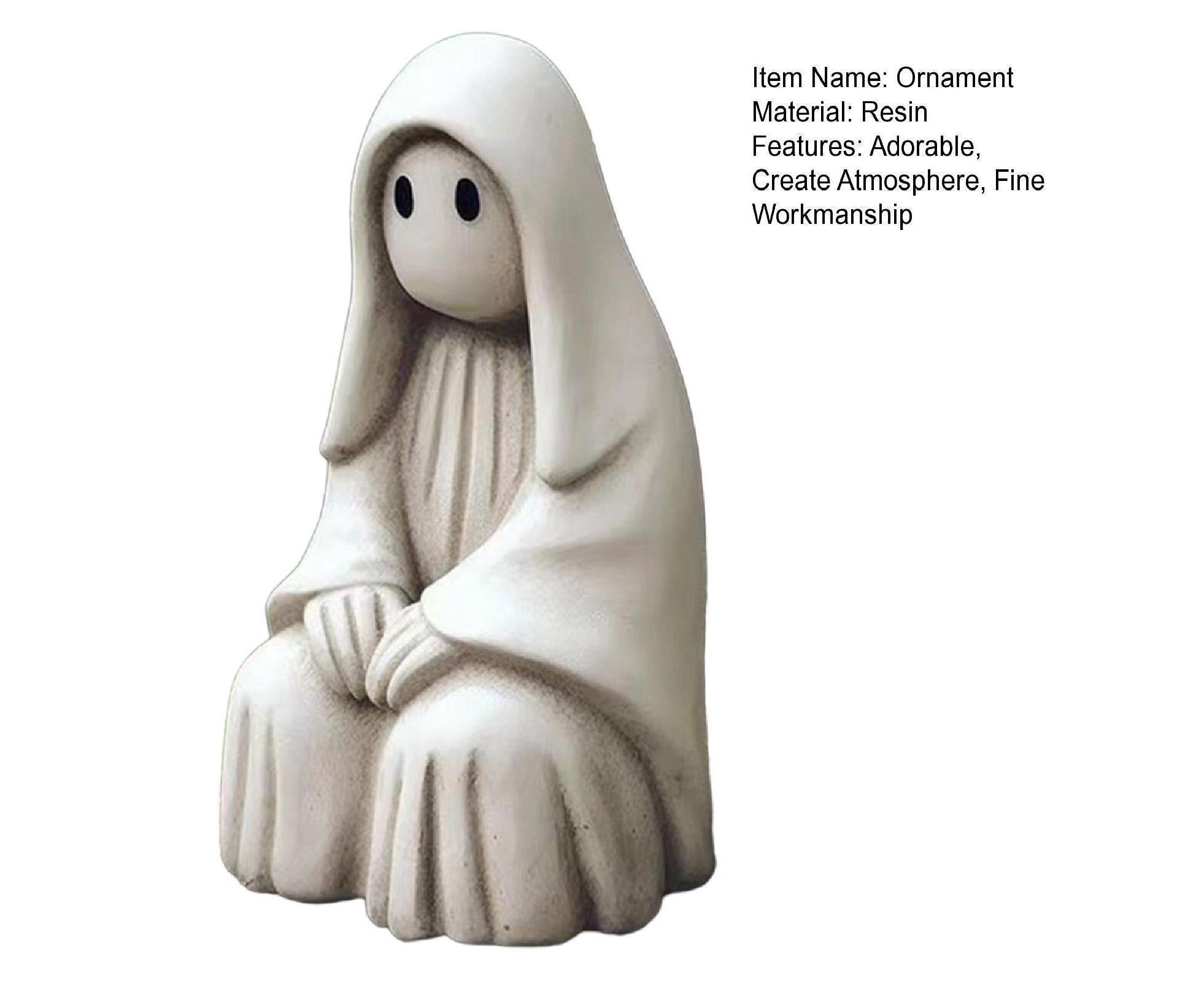 Spooky Ghost Garden Sculpture Halloween Ornament - D