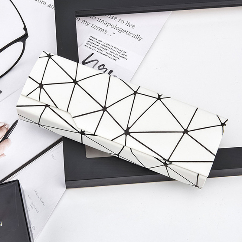 Premium Eyeglass Case - Retro Japanese Style - Sunglass Storage - Fashionable Geometric Pattern - Stylish Eyeglass Case - Durable and Shock-Resistant - Unisex - White Premium Eyeglass Case - Retro Japanese Style - Sunglass Storage - Fashionable Geometric Pattern - Stylish Eyeglass Case - Durable and Shock-Resistant - Unisex - White