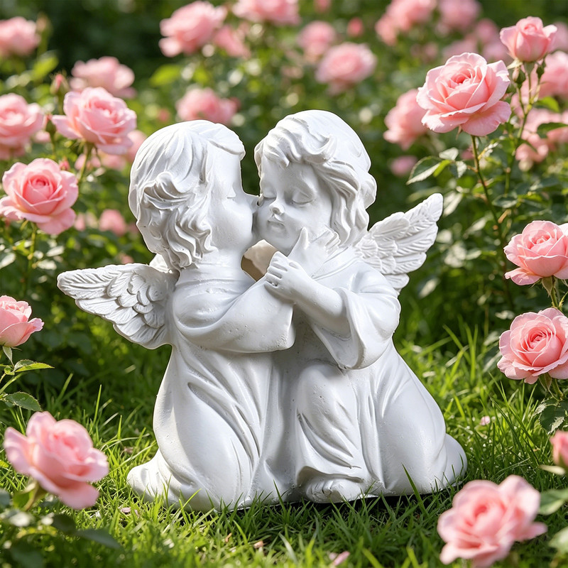 Angel Boy & Girl Hugging Figurine Angel Boy & Girl Hugging Figurine
