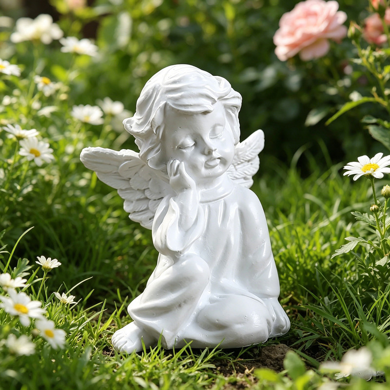 Left Thinking Angel Statue Left Thinking Angel Statue