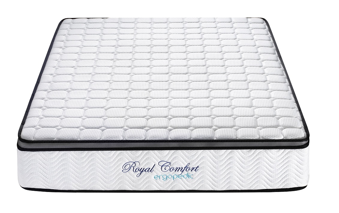 Ergopedic Mattress 5 Zone Latex Pocket Spring Mattress In A Box 30cm - Double - White Grey Black