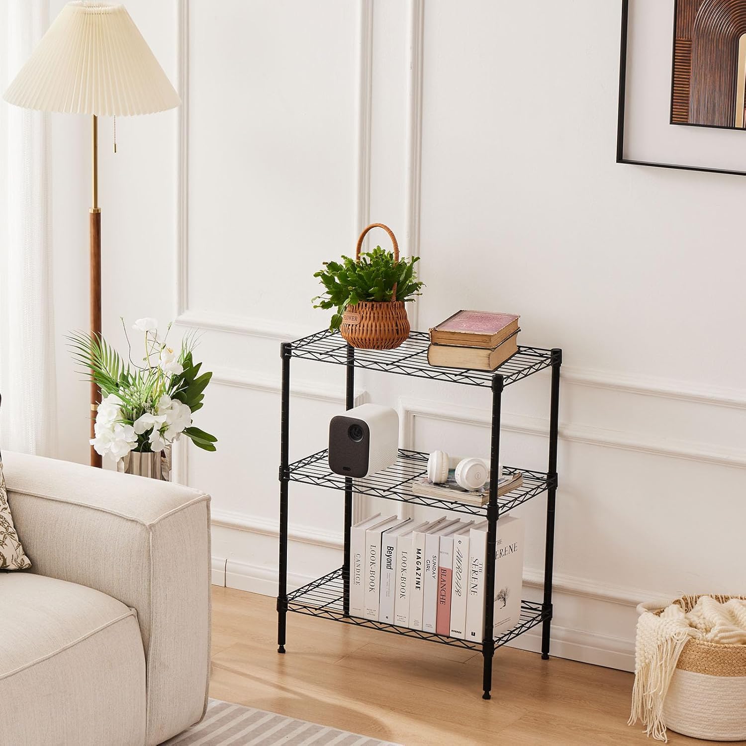 CARLA HOME 3-Tier Adjustable Metal Storage Shelves Wire Rack Organizer for Kitchen