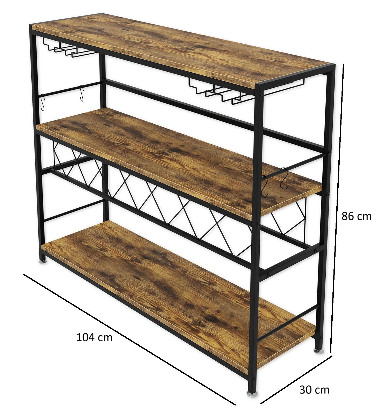 CARLA HOME Large Wine Rack with Glass Holder