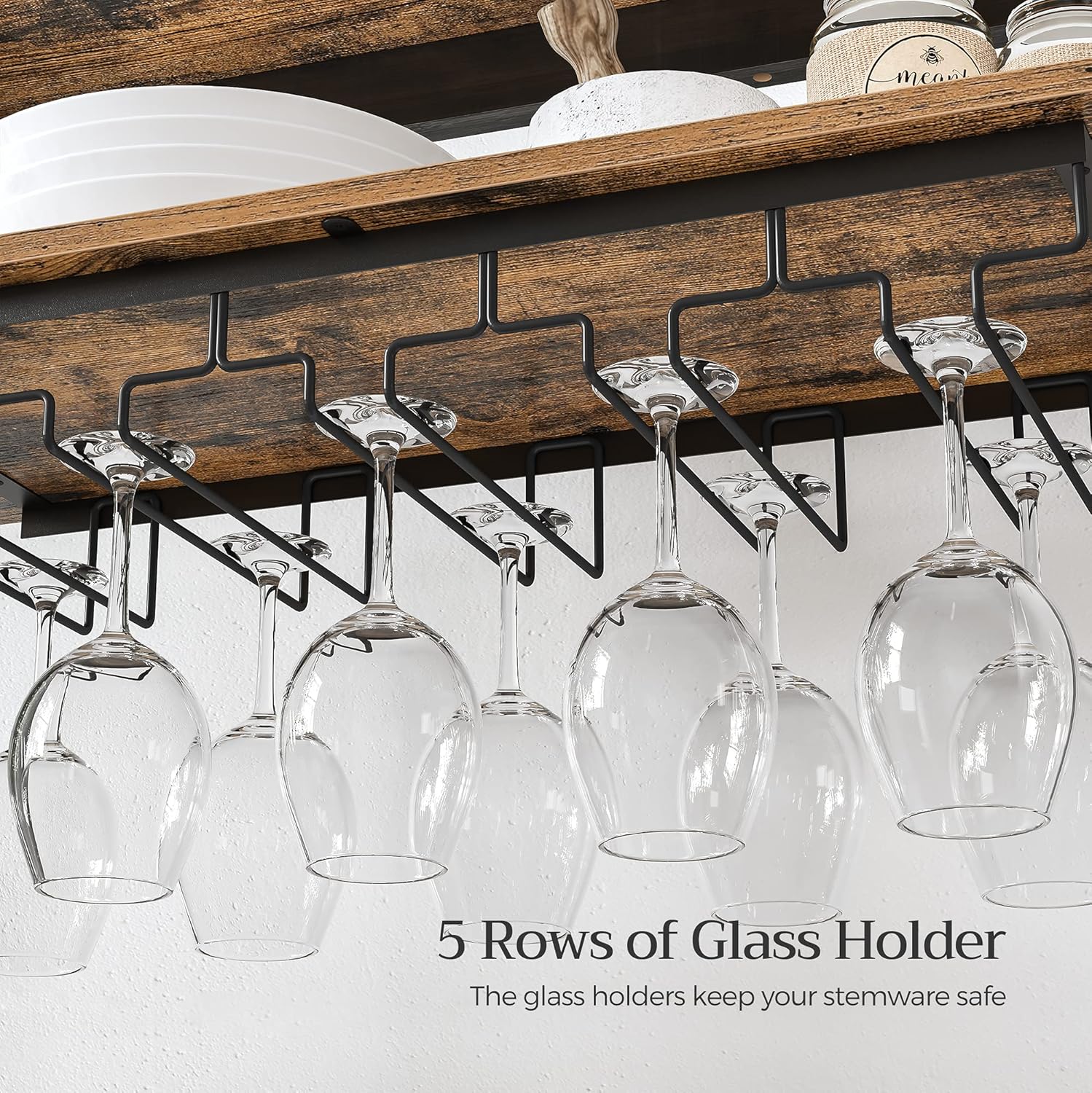 CARLA HOME Large Wine Rack with Glass Holder
