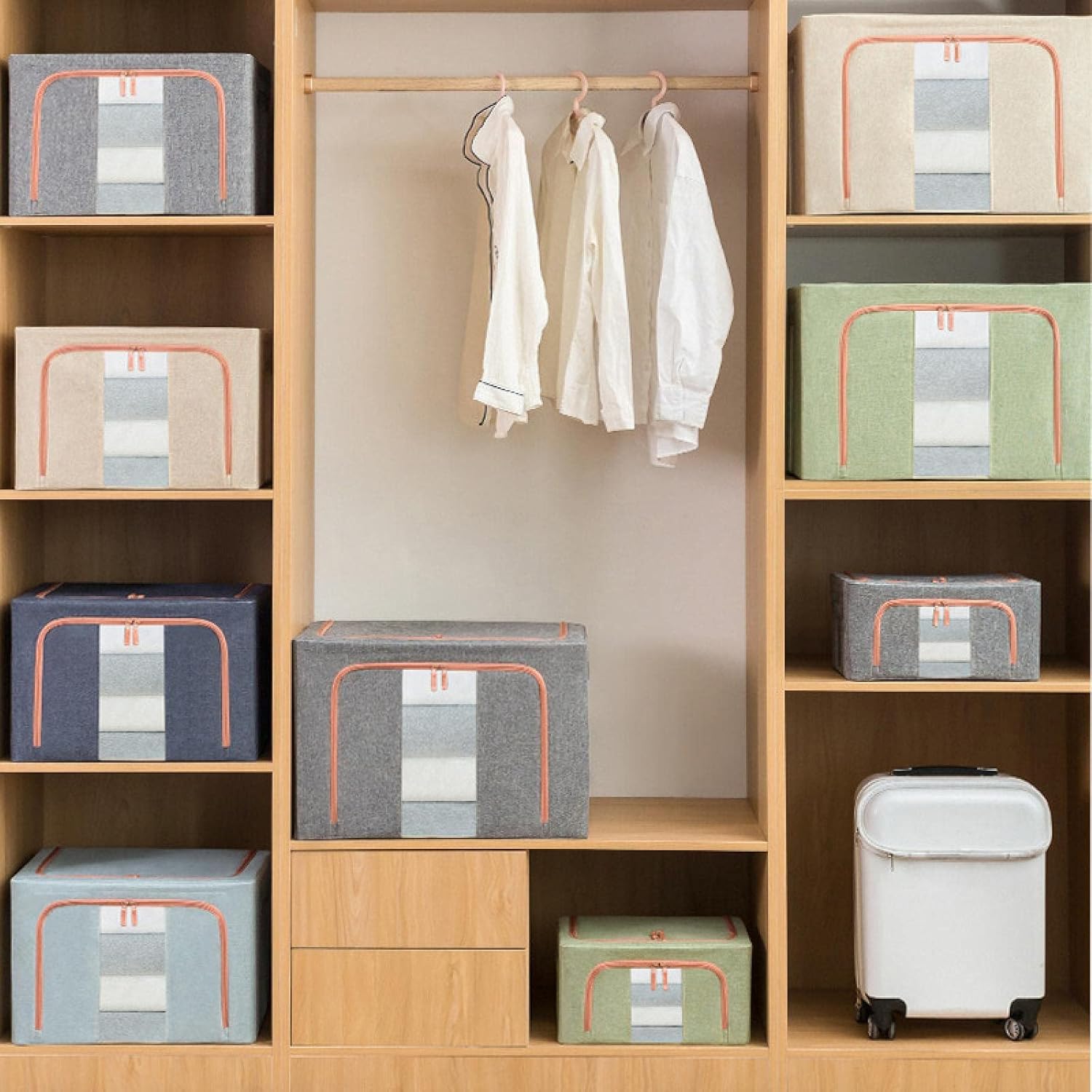 CARLA HOME 3 pack Large Clothes Storage Bins with Lids for Clothing