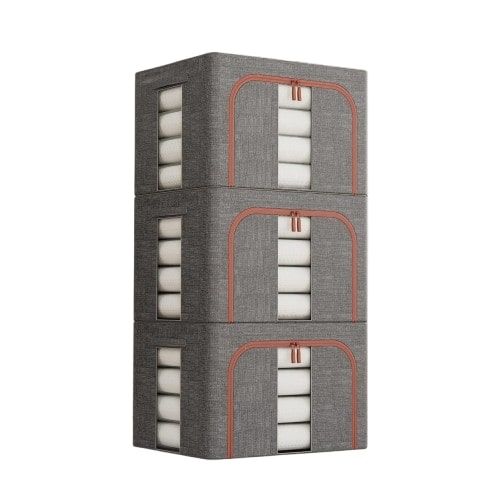 CARLA HOME 3 pack Large Clothes Storage Bins with Lids for Clothing