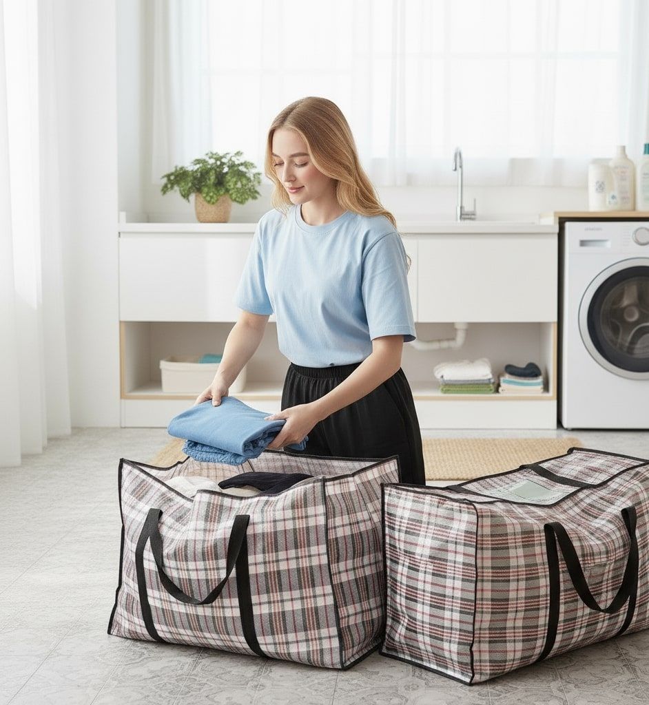 CARLA HOME 6 Pack Large Moving Storage Bags with Zipper & Handles for Clothes