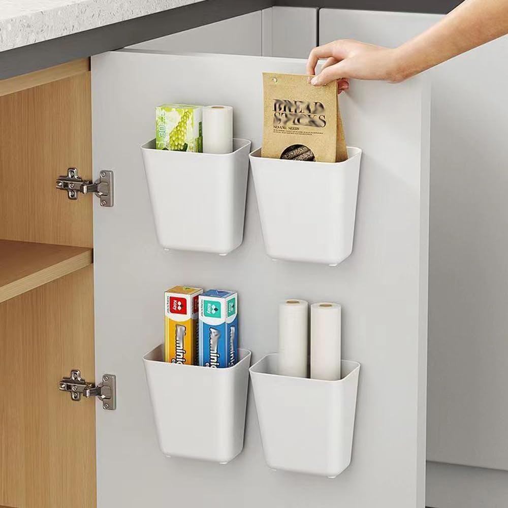 CARLA HOME 4-Pack Self-Adhesive Wall Storage Box for Cabinet Doors CARLA HOME 4-Pack Self-Adhesive Wall Storage Box for Cabinet Doors