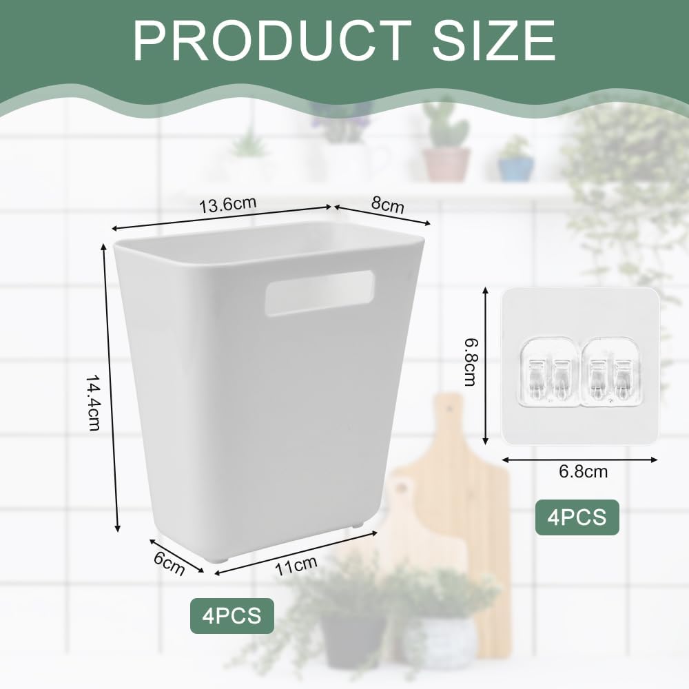 CARLA HOME 4-Pack Self-Adhesive Wall Storage Box for Cabinet Doors