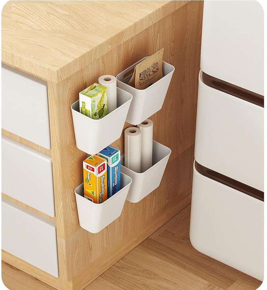 CARLA HOME 4-Pack Self-Adhesive Wall Storage Box for Cabinet Doors
