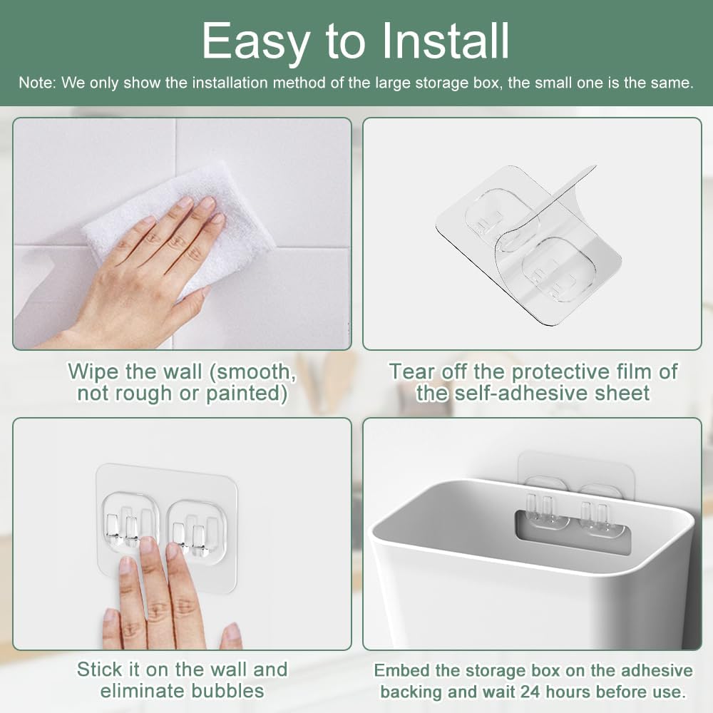 CARLA HOME 4-Pack Self-Adhesive Wall Storage Box for Cabinet Doors