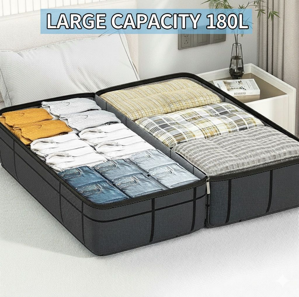 CARLA HOME 4-Pack 180L Extra Large Moving Storage Bags with Handles & Duty Zippered for Clothes