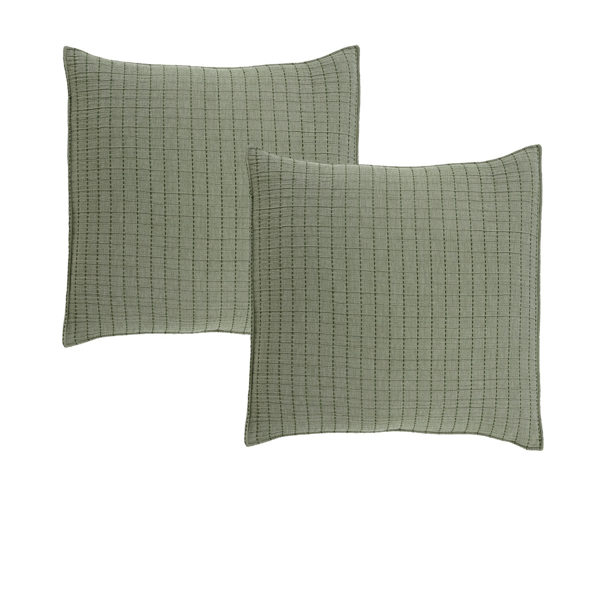 Bianca Pair of Bari Green European Pillowcases 65 x 65cm Bianca Pair of Bari Green European Pillowcases 65 x 65cm