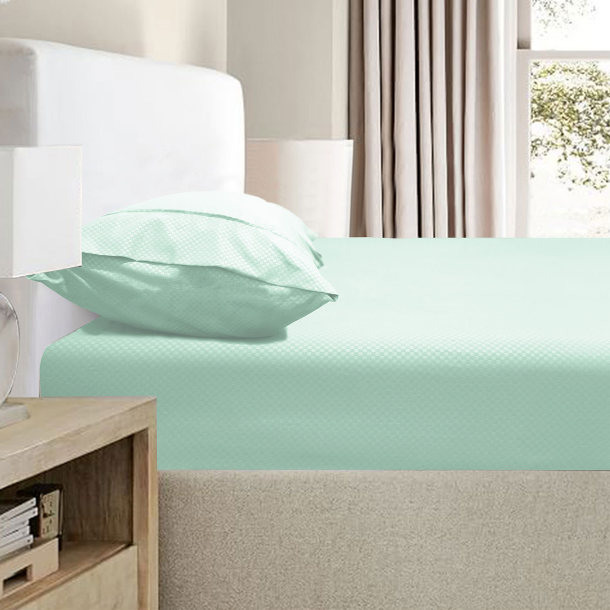 Ramesses 2000TC Bamboo Embossed Fitted Sheet Combo Set Aqua Double Ramesses 2000TC Bamboo Embossed Fitted Sheet Combo Set Aqua Double