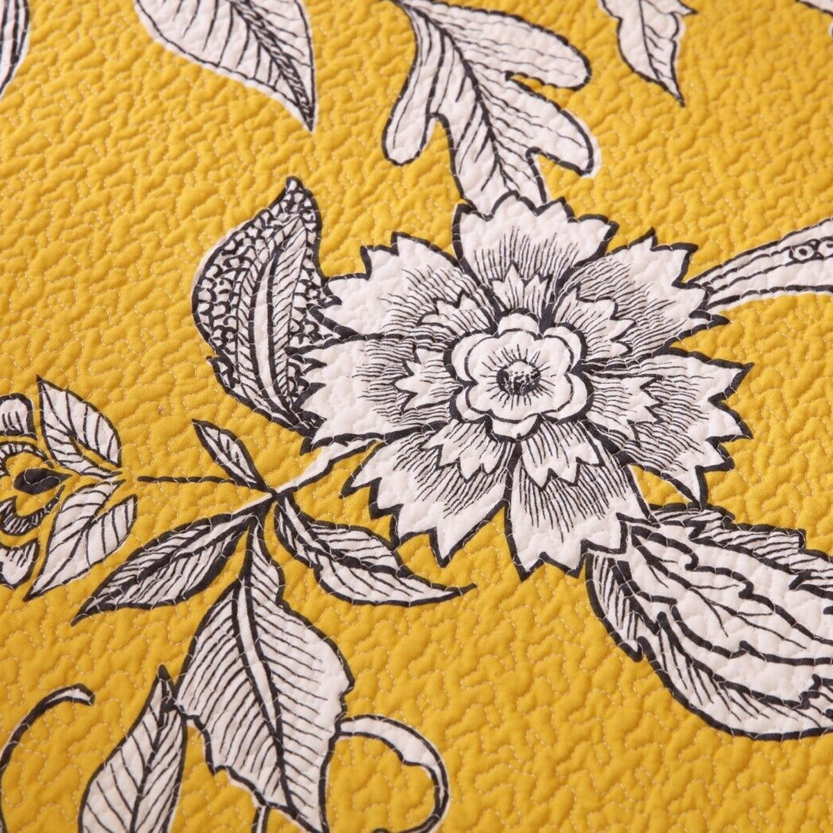 Cotton Lightly Quilted Coverlet Set Vibrante Yellow Queen