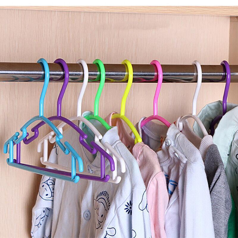 10pcs Small Plastic Clothes Hangers Mini Coat Hanger Set for Wardrobe Storage - Blue