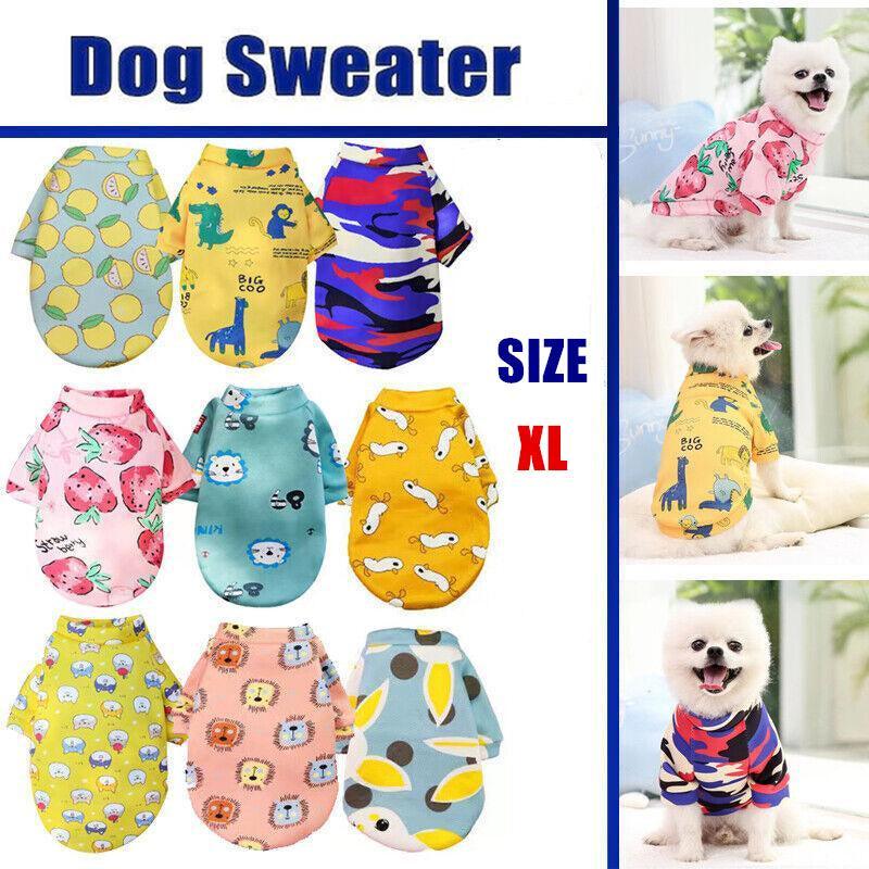 XL Size Cute Pet Dog Warm Jumper Sweater Clothes Cat Knitwear Knitted Coats Winter - Blue Rabbit