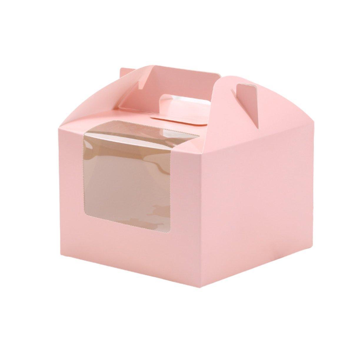 25pcs Portable Cupcake Packaging Box with Transparent Window for Easy Opening - Marble-4Cup