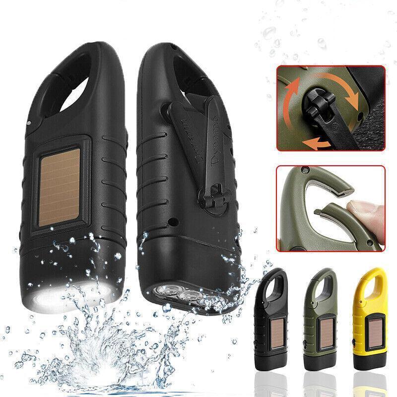 Hand Crank Solar Powered Rechargeable Led Camping Emergency Flashlight - Green Hand Crank Solar Powered Rechargeable Led Camping Emergency Flashlight - Green