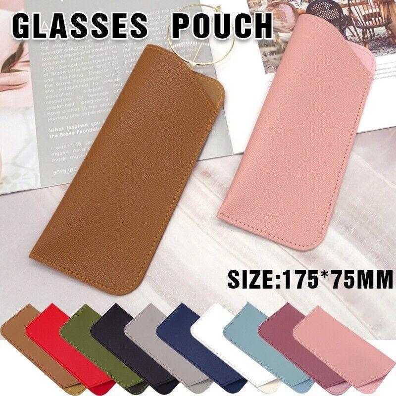 Pu Leather Eyeglass Sunglasses Reading Glasses Case Soft Pouch Bag Pocket - Navy