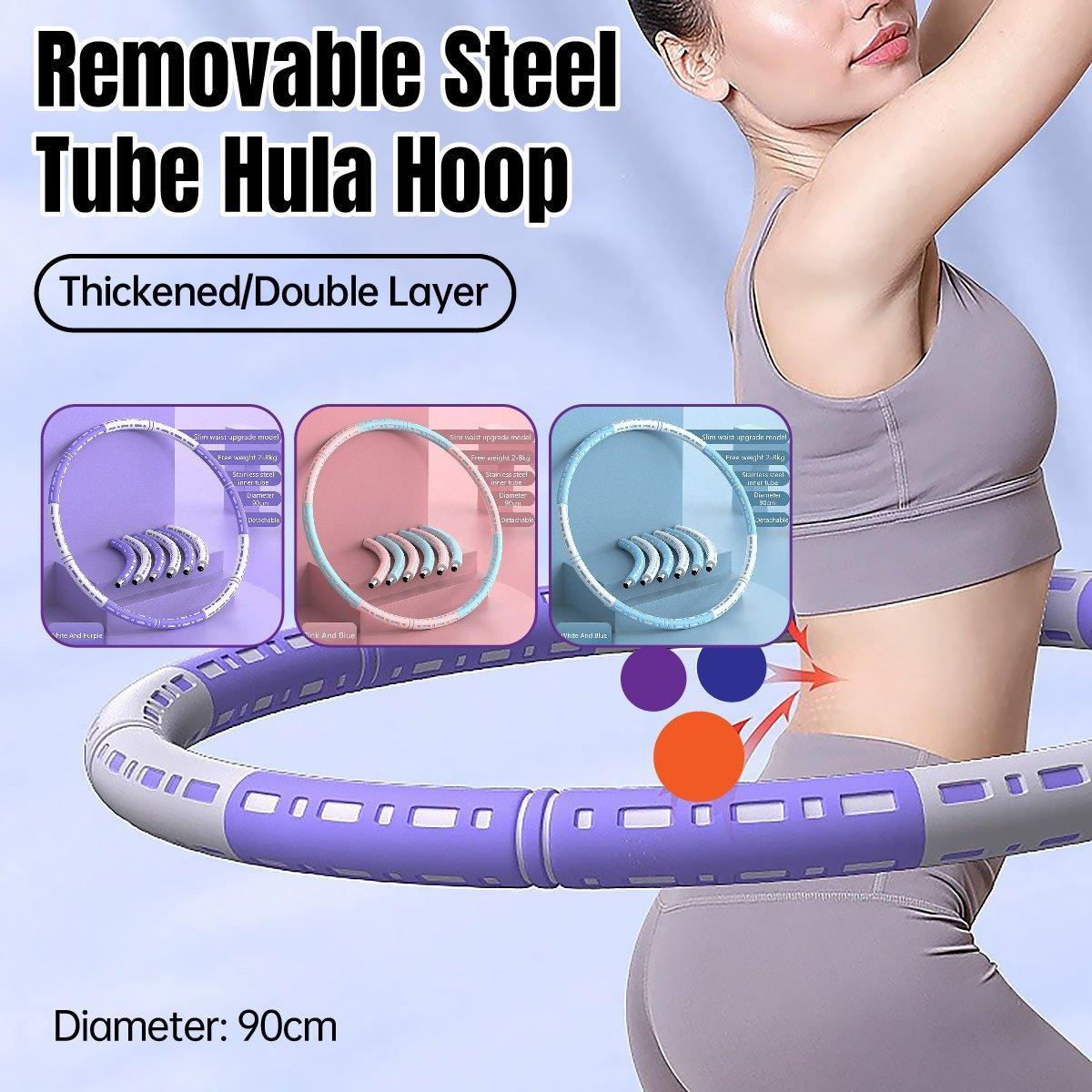 Detachable Weighted Hula Hoop Fitness Equipment for Home Exercise Use - Blue White Detachable Weighted Hula Hoop Fitness Equipment for Home Exercise Use - Blue White