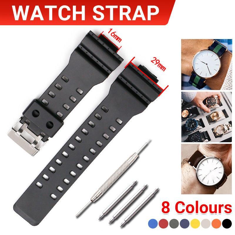 16mm TPU Watch Strap Compatible with G Series GA100 G8900 GW8900 with Tool Pins - Dark Blue