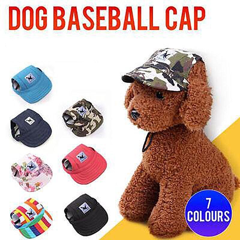 Dog Baseball Cap Outdoor Pet Sun Hat Summer Canvas Visor Puppy S Size - Denim Blue