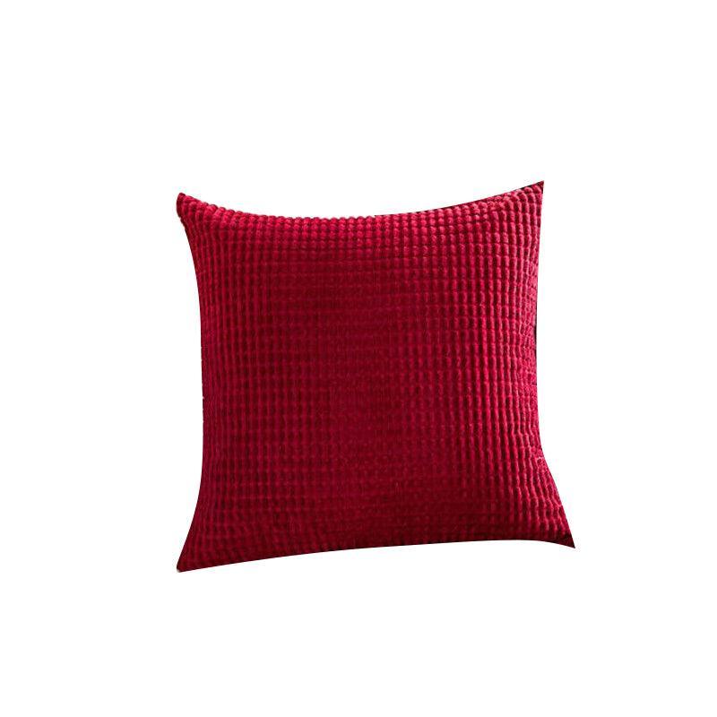 45X45 Plain Solid Colour Cushion Cover Decorative Pillow Case Home Multicoloured - Black