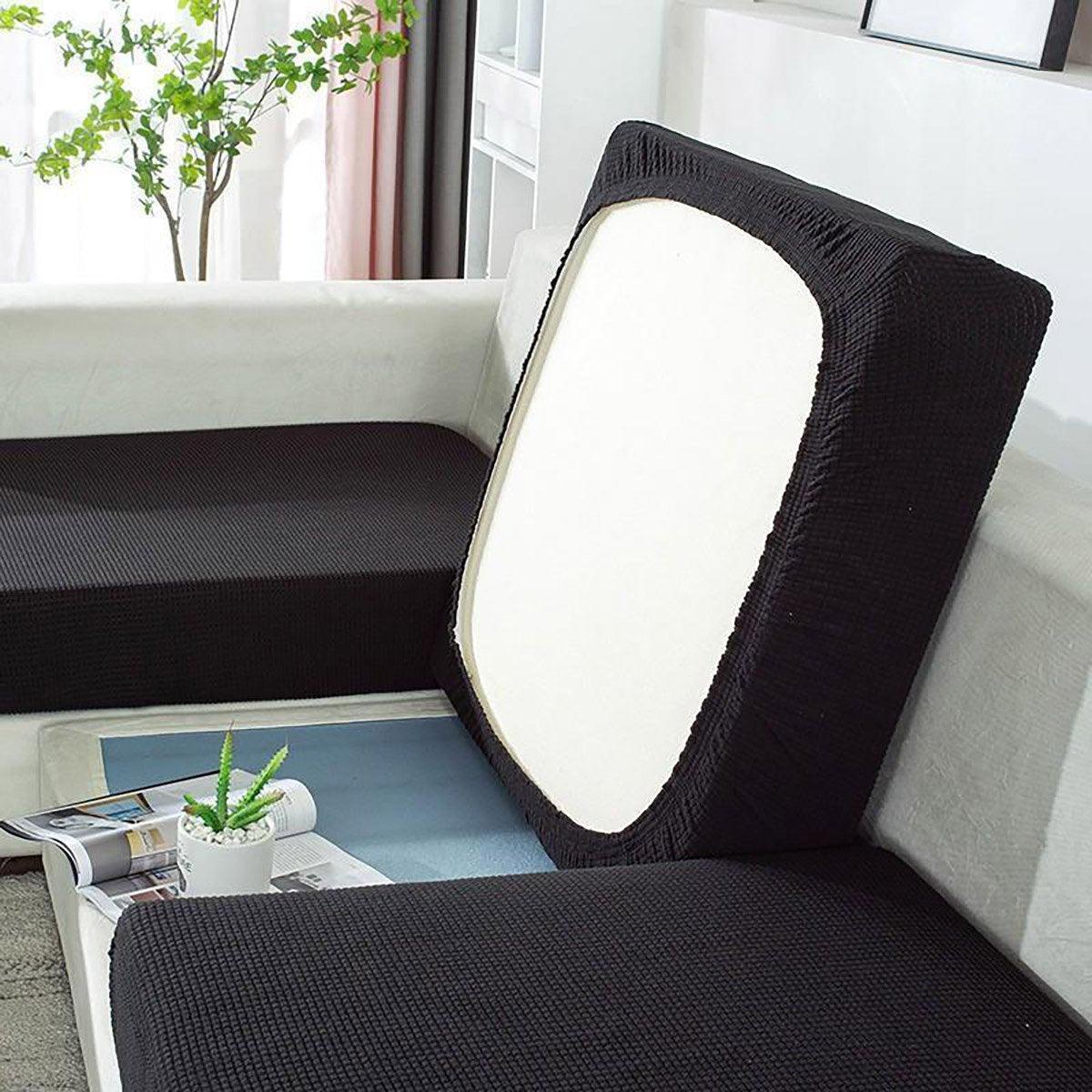 Stretch Sofa Slipcover 4 Seasons Universal Couch Protector Elastic Fabric Cover - Single-Dark-Grey