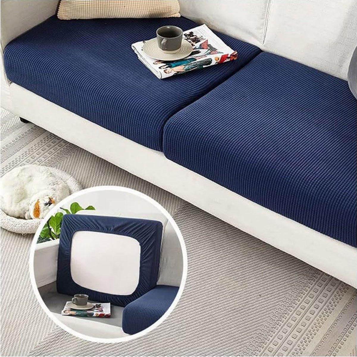 Stretch Sofa Slipcover 4 Seasons Universal Couch Protector Elastic Fabric Cover - Single-Navy