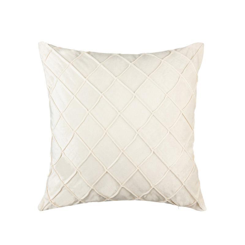 Velvet Cushion Cover Pleated Checked Plaid Plush Decorative Lounge Cushion Cover - Pink