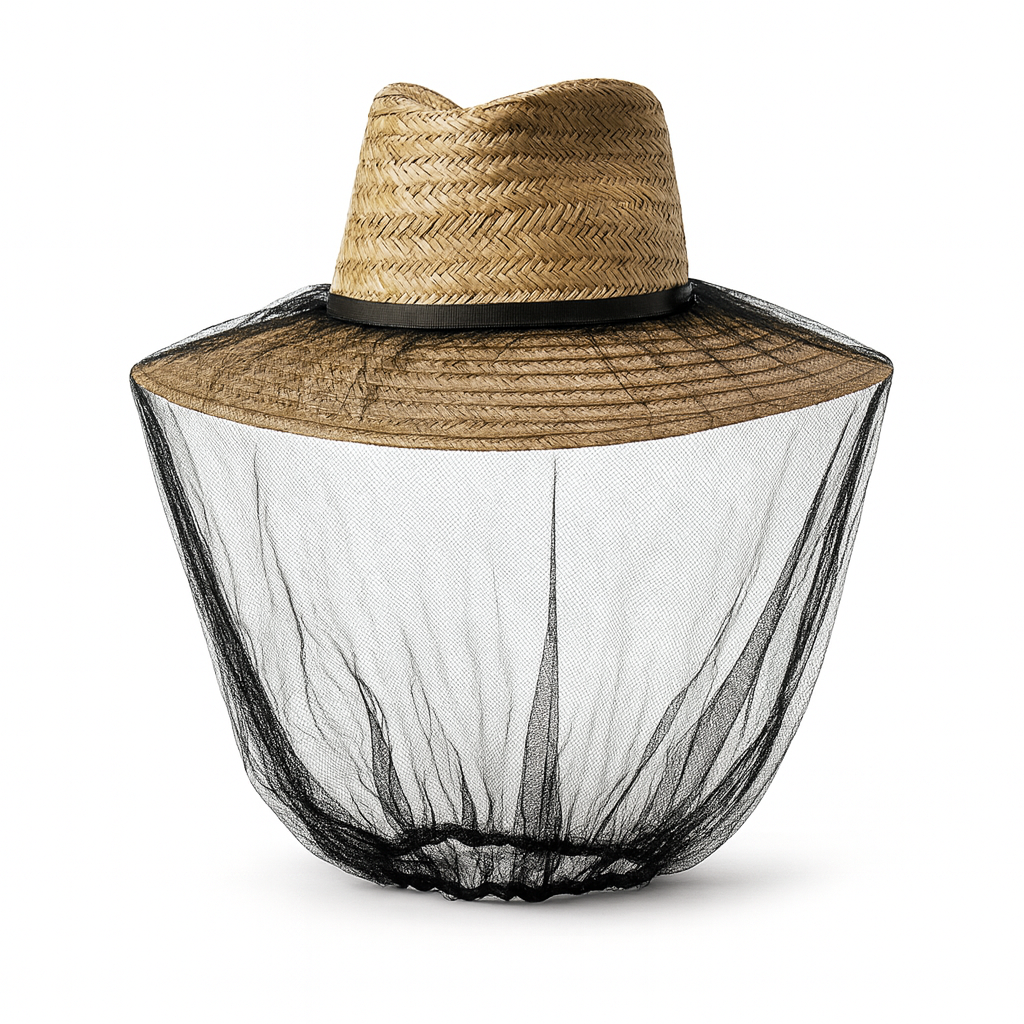 Mosquito Hat Net Head Protector Bee Bug Mesh Insect Mozzie Fishing Fly – Black