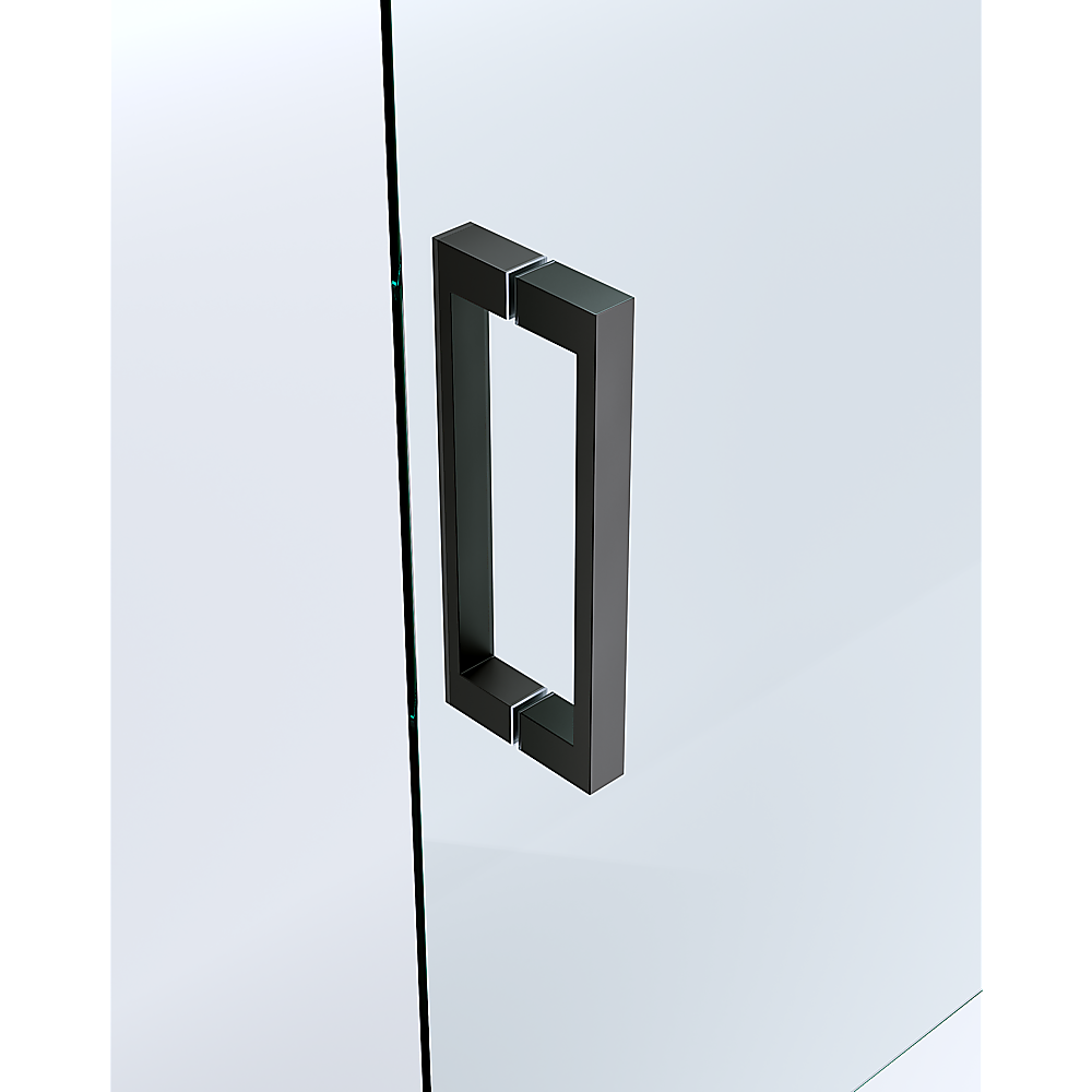 150mm Adjustable (2000x920mm) Single Door Corner Sliding Glass Shower Screen in Black