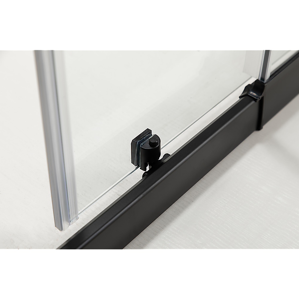 150mm Adjustable (2000x1010mm) Single Door Corner Sliding Glass Shower Screen in Black5