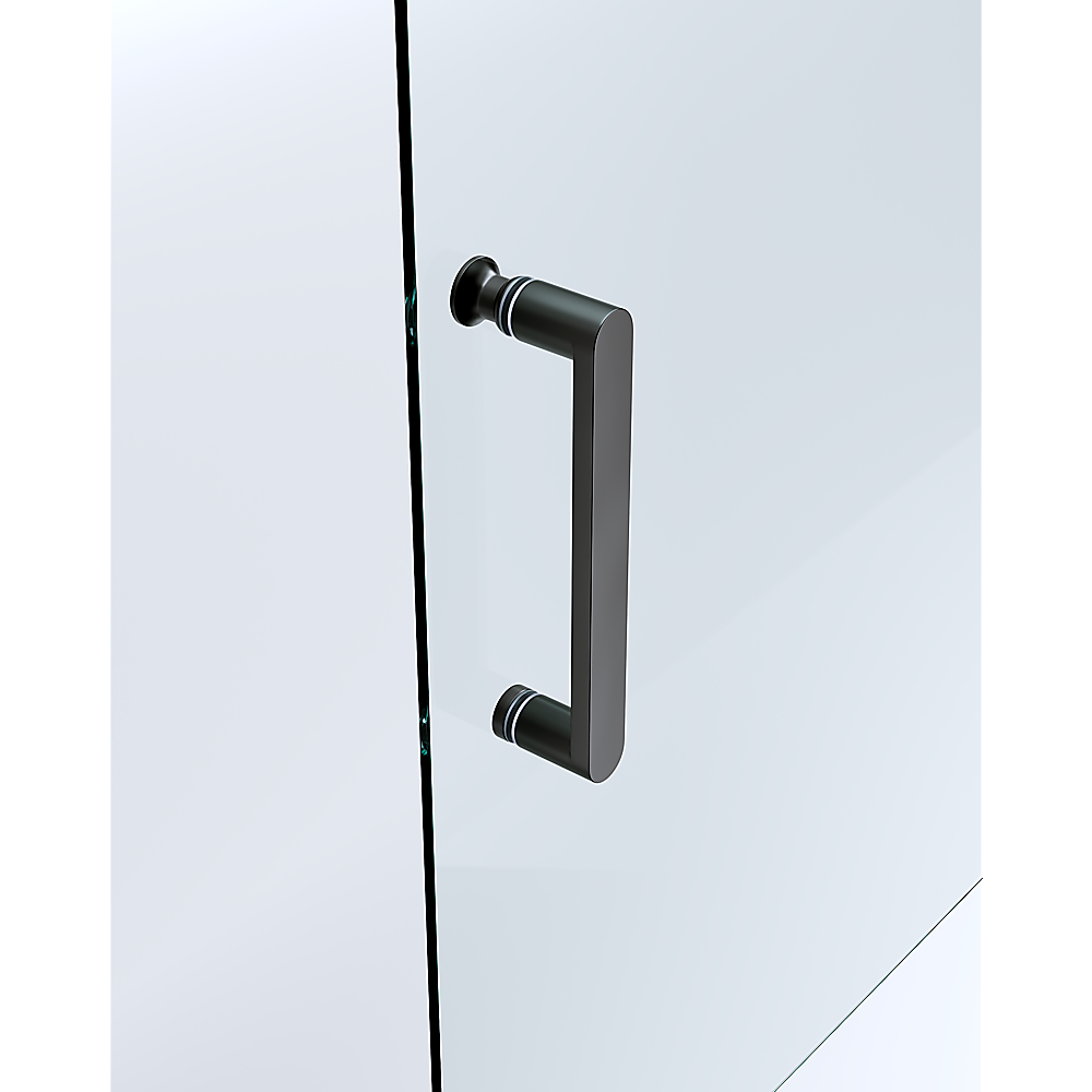 150mm Adjustable (2000x1010mm) Single Door Corner Sliding Glass Shower Screen in Black